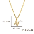 Gold plated letter N pendant necklace with white zircon inlay for women, minimalist style - Golden N Pendant Only (Without Chain)