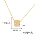 Collana con ciondolo a cubo dorato con lettera G e pietre di zircone scintillanti - Apertura 6.1mm / G Oro (Solo Ciondolo (Senza Catena))