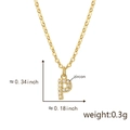 Minimalist copper gold plated necklace featuring a zircon inlaid letter P pendant - Golden P Pendant Only (Without Chain)