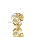 Anello a catena dorata con lettera H impreziosita da zirconi per donna stile elegante - Oro I