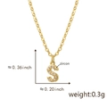 Minimalist copper gold plated necklace featuring an S letter pendant with zircon stones - Golden S Pendant Only (Without Chain)