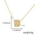 Ciondolo a cubo dorato con zirconi incastonati e lettera K incisa laterale - Apertura 6.1mm / K Oro (Solo Ciondolo (Senza Catena))