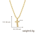 Gold plated letter T necklace pendant with zircon stones showing detailed measurements - Golden T Pendant Only (Without Chain)