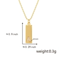 Gold-plated rectangle pendant necklace with zircon letter A on a delicate chain - Letter A (Pendant Only) / Gold