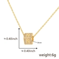 Collana a catena a spirale dorata con ciondolo a cubo in zircone e lettera N incisa - Apertura 6.1mm / N Oro (Solo Ciondolo (Senza Catena))