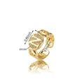 Anello a catena dorato con lettera N in zirconi e diametro interno di 0,70 pollici - Lettera N Oro