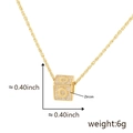 Collana a catena dorata con ciondolo a cubo con zirconi incastonati e lettera O maiuscola - Apertura 6.1mm / O Oro (Solo Ciondolo (Senza Catena))