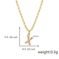 Gold letter X pendant necklace with cubic zircon stones on fine cross chain - Golden X Pendant Only (Without Chain)