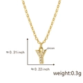 Zircon-studded gold letter Y pendant necklace featuring a minimalist 0.31-inch design - Golden Y Pendant Only (Without Chain)