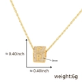 Ciondolo a cubo dorato con lettera P e zirconi incastonati su catena a corda - Apertura 6.1mm / P Oro (Solo Ciondolo (Senza Catena))