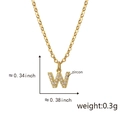 Gold plated letter W pendant necklace with cubic zirconias for women stylish look - Golden W Pendant Only (Without Chain)