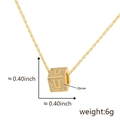 Collana a catena dorata con ciondolo quadrato in zircone e lettera U incisa - Apertura 6.1mm / U Oro (Solo Ciondolo (Senza Catena))