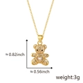 Collier pendentif ours doré serti de zircons et pierre en cœur, 0,82 x 0,56 pouces - Blanc Pendentif Seul (Sans Chaîne)