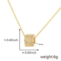 Collana dorata con ciondolo a cubo lettera Z e scintillanti pietre di zircone - Apertura 6.1mm / Z Oro (Solo Ciondolo (Senza Catena))