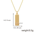 Goldene Halskette mit rechteckigem Buchstaben M Anhänger und glänzenden Zirkonia - Buchstabe M (Nur Anhänger) / Gold
