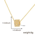 Collana a corda dorata con pendente a cubo in zircone e lettera X traforata di lusso - Apertura 6.1mm / X Oro (Solo Ciondolo (Senza Catena))