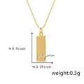 Goldene Halskette mit rechteckigem Anhänger Zirkon Buchstabe N Minimalistischer Schmuck - Buchstabe N (Nur Anhänger) / Gold