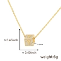 Collana a corda dorata con ciondolo a cubo in zircone e lettera Y incisa sopra - Apertura 6.1mm / Y Oro (Solo Ciondolo (Senza Catena))
