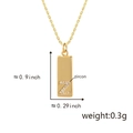 Rechteckiger goldener Halskettenanhänger mit Z-Buchstaben-Zirkonia und einer feinen Kette - Buchstabe Z (Nur Anhänger) / Gold