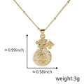 Detail of money bag pendant necklace with cubic zirconia and dollar sign on white background - Gold Money Bag Pendant Only (Without Chain)