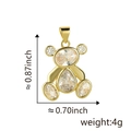 Detailed view of gold teddy bear charm with micro-pave cubic zirconia and dimensions - Gold (Pendant Only)