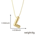 Collana con pendente a lettera L dorata 18k stile palloncino con finitura lucida e misure - L Oro (Solo ciondolo (senza catena))