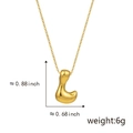 Polished gold alphabet L pendant necklace with minimalist chunky organic style for women - L Gold (Pendant Only (Without Chain))
