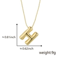Collana con ciondolo lettera H dorata a palloncino, dimensioni 2,06 x 1,57 cm - H Oro (Solo ciondolo (senza catena))