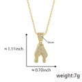 Hip hop style gold plated letter A pendant with cubic zirconia and twisted rope chain - Drip Letter A-Gold