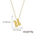 Minimalist gold chubby letter H pendant necklace with a polished mirror finish for women - H Gold (Pendant Only (Without Chain))