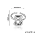 Adjustable silver letter 8 ring in copper plating with modern minimalist design - Letter B Style (92) / Silver