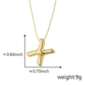 Collana con ciondolo a croce a palloncino dorato con una catena a sfere elegante - X Oro (Solo ciondolo (senza catena))