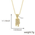 Hip hop style gold letter B pendant with zircon drip design, 1.14 inch height - Drip Letter B-Gold