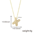 Collana dorata con pendente lettera X decorata con zirconi bianchi incastonati - Lettera X Oro
