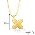 Collar dorado con colgante de letra X estilo globo con acabado pulido y cadena de bolas - Estilo X (Solo colgante (Sin cadena)) / Dorado