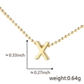 Golden letter X pendant necklace with polished bead chain and precise measurements - X (Gold)