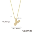 Collana con ciondolo lettera Y in zircone dorato, dimensioni 0,94 x 0,76 pollici - Lettera Y Oro