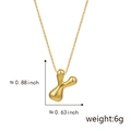 Golden chubby letter Y necklace pendant with polished finish, 0.88 inch height size - Y Gold (Pendant Only (Without Chain))
