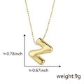 Collana con ciondolo a lettera N a bolla placcata in oro 18k con catena a sfere lucide - Z Oro (Solo ciondolo (senza catena))