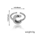 Anello aperto lettera C in metallo argentato lucido, fascia regolabile minimal - Stile Lettera C (92) / Argento