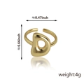 Anello aperto regolabile placcato oro con un elegante design organico a forma di D - Stile Lettera D (92) / Oro