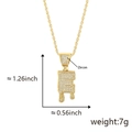 Hip hop zircon letter F pendant necklace with gold plated twist chain jewelry - Drip Letter E-Gold