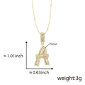 Collana con ciondolo lettera A placcata oro con zirconi incastonati in stile hip-hop - A Ciondolo Solo (Senza Catena) Oro