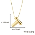 Collana con ciondolo a lettera T dorata stile palloncino 3D con catena a sfere - T Oro (Solo ciondolo (senza catena))