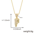 Gold lava style letter F pendant with zircons and rope chain for hip hop street style - Drip Letter F-Gold