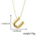 Collana con ciondolo a lettera U a palloncino in oro 18k lucido su catena a sfere - U Oro (Solo ciondolo (senza catena))