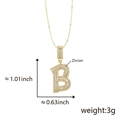 Collana con ciondolo lettera B in zirconia cubica dorata con catena a sfere hip-hop - B Ciondolo Solo (Senza Catena) Oro