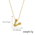 Puffy balloon letter L pendant necklace in gold finish with size and weight specs - V Gold (Pendant Only (Without Chain))