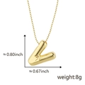 Collana in oro 18k con ciondolo lettera V a bolla e trama effetto bambù - V Oro (Solo ciondolo (senza catena))