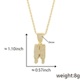Hip hop style letter H pendant necklace with micro-pave zircons in gold plating - Drip Letter H-Gold